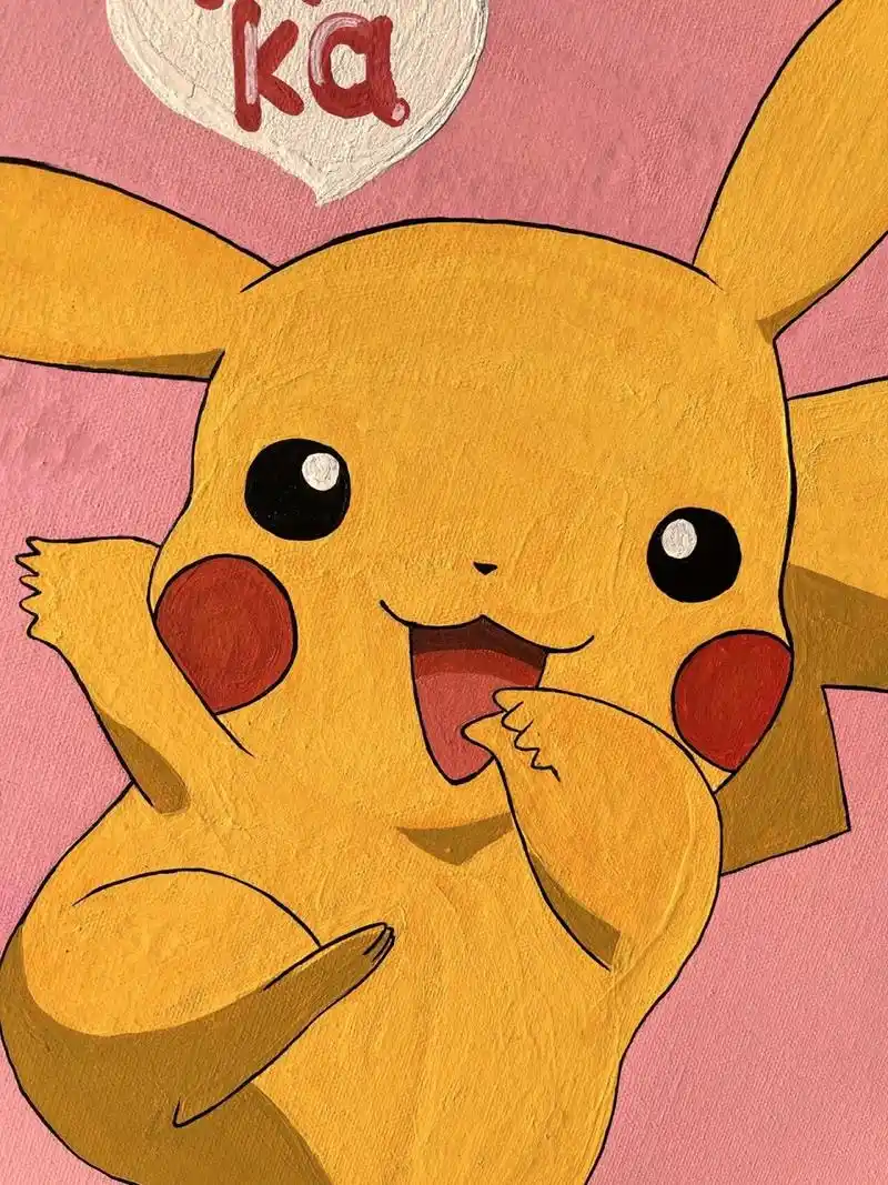水粉画 |手绘装饰画  |超可爱萌神皮卡丘 封闭日子里的苦中作乐 赐