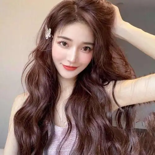 假发女中分长卷发大波浪圆脸u型空气刘海隐形逼真整顶全头套 学生