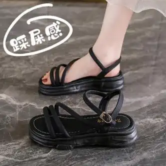 lingli凉鞋女夏季新款大码41一43外穿罗马凉鞋女仙女风配裙子凉拖鞋