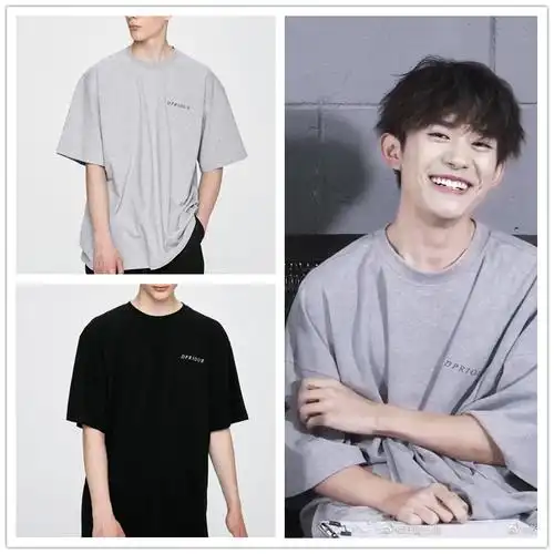 直邮易烊千玺同款短袖t恤宽松街舞韩国设计师dprique男女百搭