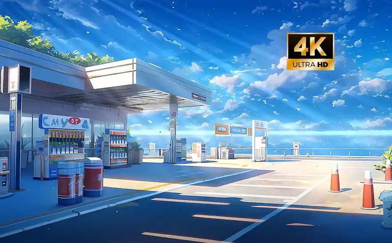 「海边加油站」4k动态壁纸分享