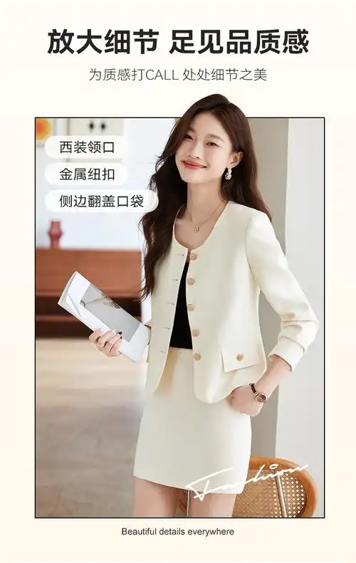 小香风韩版短款小西装外套女秋季新款名媛女神范高级感小西服套裙