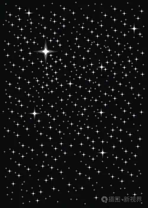在黑色的天空上的星星