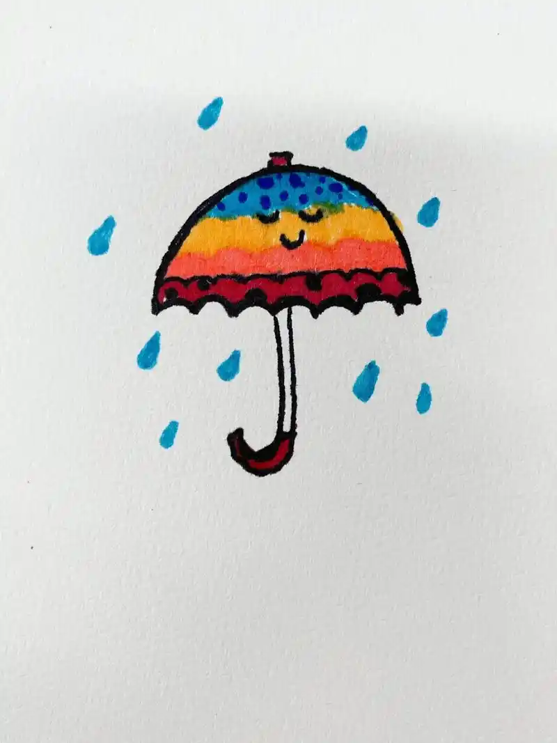 创作灵感 夏天适合来场大雨～#简笔画 #零基础学画画 # - 抖音