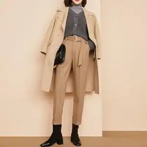 毛料哈伦裤女图片