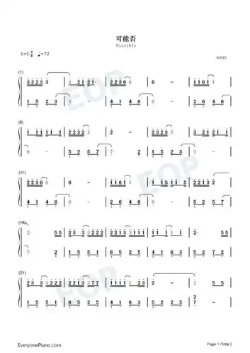 调简单版-抖音热歌双手简谱预览1-钢琴谱文件(五线谱,双手简谱,数字谱