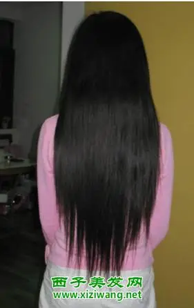 中长直发碎尾背影图片 美美的小可爱女人味_直发发型_西子美发网