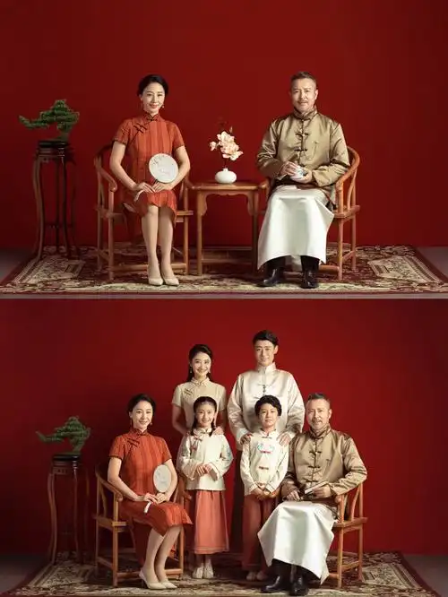 新中式全家福三代同堂每一张都让人羡慕