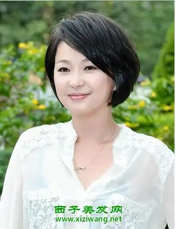 中年女性胖方脸短发发型图片 轻松让你变高贵(2)