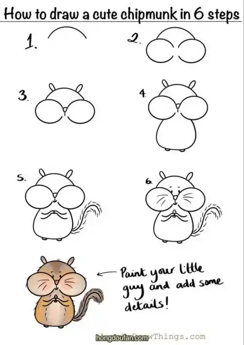 动物园,卡通,可爱,吃货,小元素,手绘小元素,松鼠,松鼠简笔画,简单