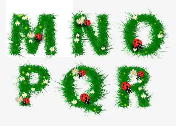 英文字母绿色矢量