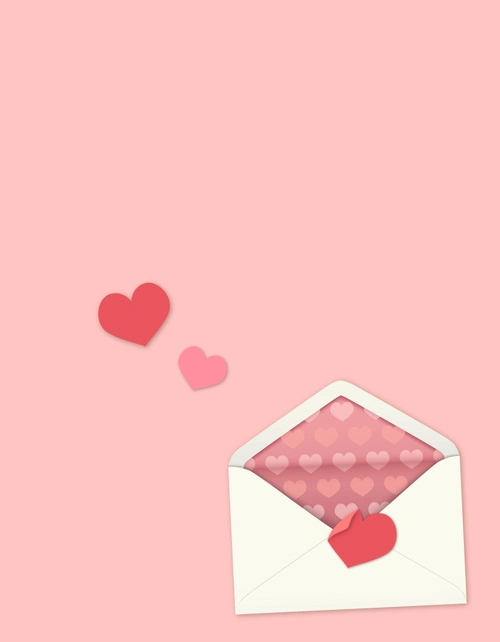 矢量手绘卡通信封情书背景素材