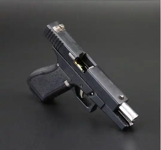 全金属全拆卸抛壳模型不能发射玩具 合金箱装 枪 7发子弹 枪套【图片