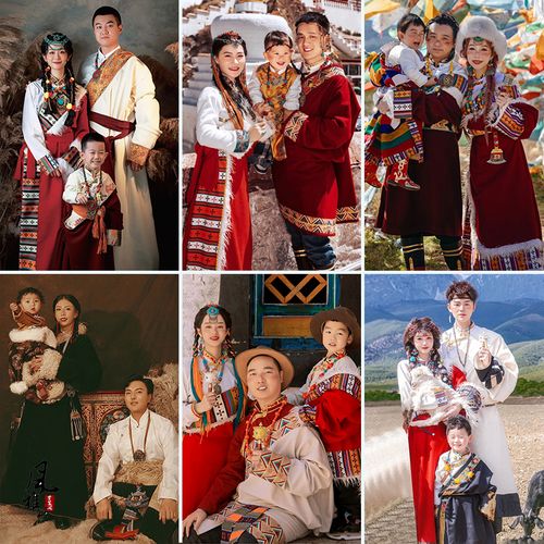 藏族亲子旅拍服西藏藏裙服饰藏式一家三口民族风全家福服藏袍藏服