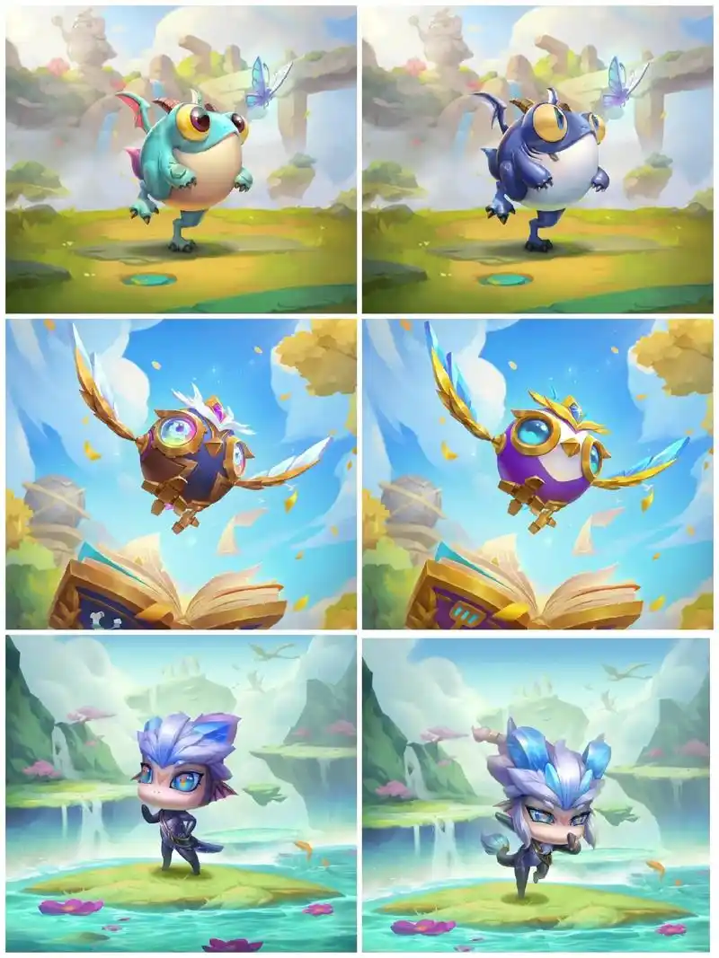 云顶之弈s7赛季新小小英雄原画: 他们分别是啵啵龙系列,发条 - 抖音