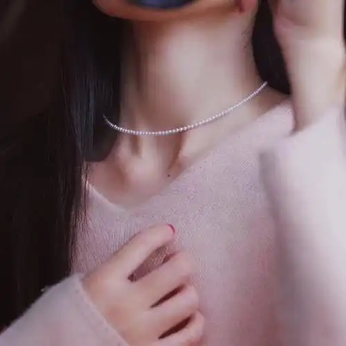 轻奢小众近圆小珍珠项链锁骨链女ins简约气质chocker颈链脖子饰品