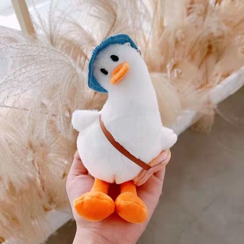 钥匙扣搞怪歪头杀小鸭子钥匙扣挂件丑萌超可爱毛绒公仔书包挂饰情侣