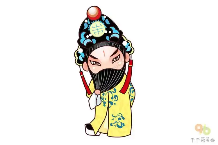 京剧《打金砖》 刘备简笔画图片_戏曲人物大全简笔画