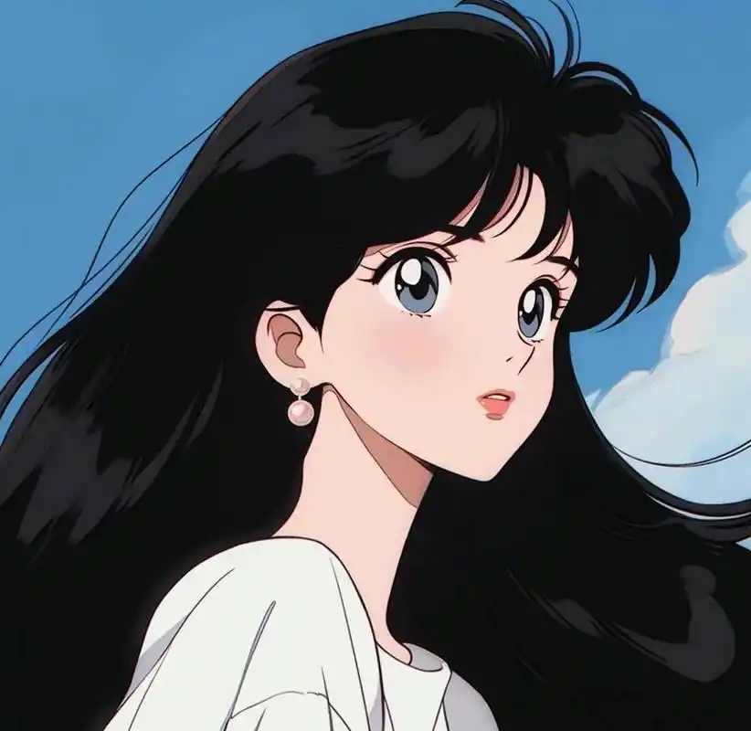 辞旧迎新,2024年淡雅气质「复古旧漫」头像 长发飘飘,眼眸深邃,气质拉