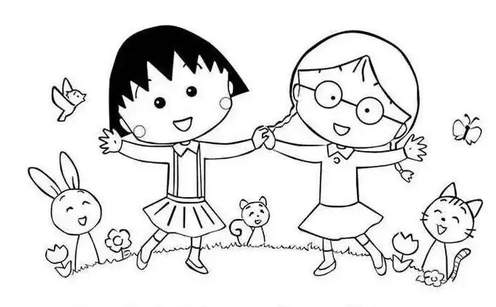 好朋友手拉手绘画步骤小朋友做游戏简笔画三个好朋友图简笔画我和我的