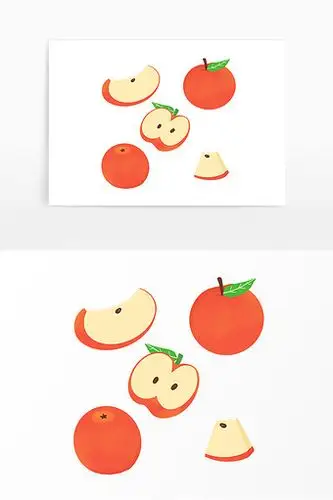 新鲜水果切开苹果