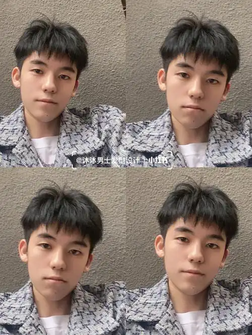 男士清爽自然微分短碎盖