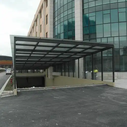 玻璃钢构雨棚 遮阳棚雨篷车间停车场入口钢结构工程通道玻璃棚