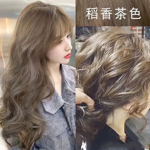 2024流行色自己在家染发剂植物显白不伤发 稻香茶色【网红显白】免漂