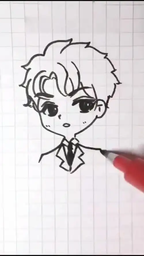 简笔画卡通版的王俊凯就这样画好了,太可爱!_腾讯视频