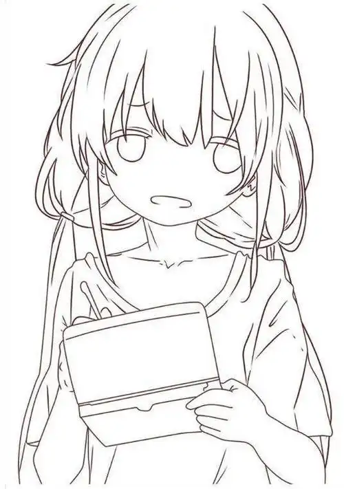 黑白线稿闺蜜mm线稿素材临摹练习画起来