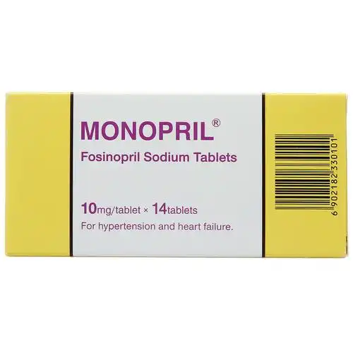 蒙诺 福辛普利钠片 10mg*14片/盒 适用于治疗高血压和心力衰竭.