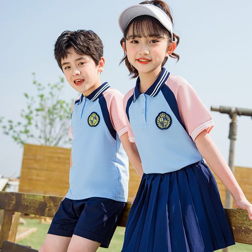 2023夏款小学生校服一年级儿童夏天班服拼色运动两件套幼儿园园服