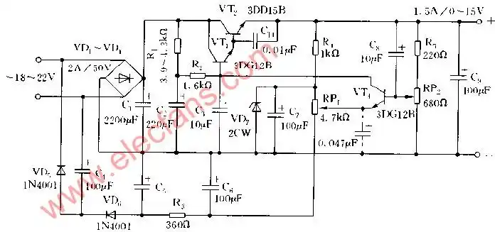 可调实用电源电路