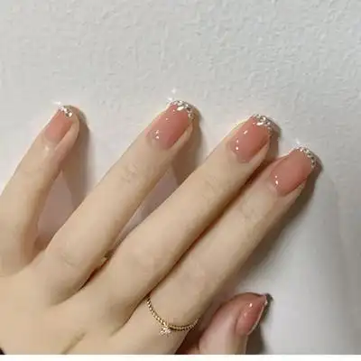 法式假指甲贴片果冻胶穿戴式美甲网红短款美甲片成品2021新款甲片