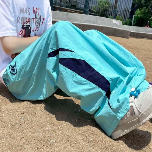 夏季男女薄款拼接速干休闲裤韩版宽松直筒裤运动裤潮k861 p45