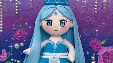 叶罗丽冰公主粘土手工画制作教程