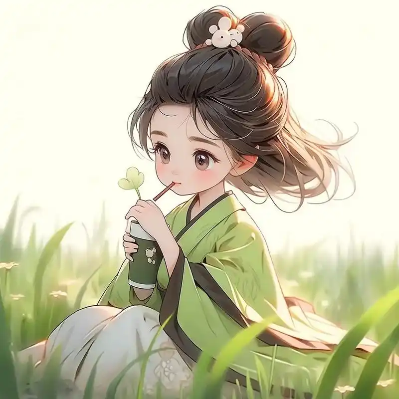 原创古风计划 #夏日荷花 #q版人物 #超好看的图片 #送 - 抖音