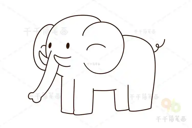 如何画大象简笔画