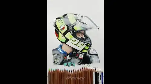 赛车手王一博彩铅手绘 从街舞3被圈粉