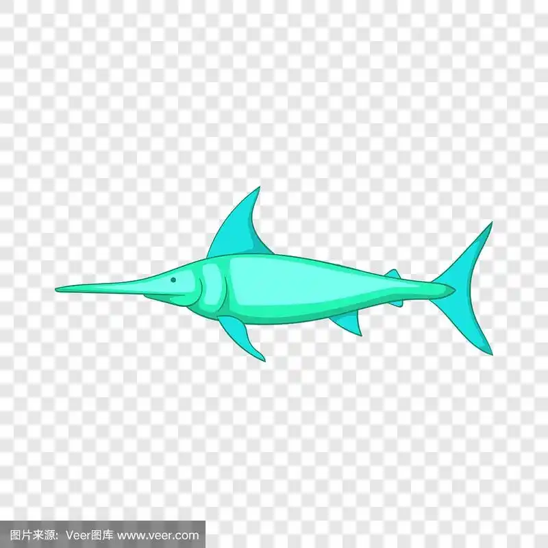 剑鱼图标卡通风格