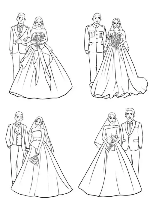 最近超爱线稿呀#procreate绘画  #手绘婚纱照请柬  #线稿  #手绘婚纱