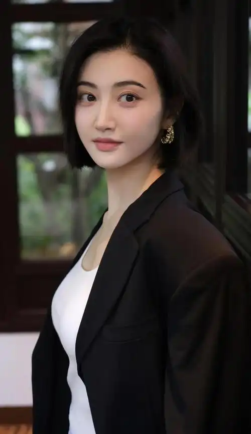 景甜西装搭配白色背心写真大片,美到让人心动,让你大饱眼福!