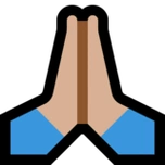 下载"双手合十,祈祷的手:中等浅肤色" emoji高清大图 - emoji表情大全