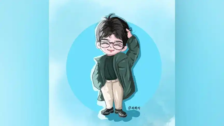 procreate绘画 #q版人物 #张新成  以后多在停车场蹲点吧