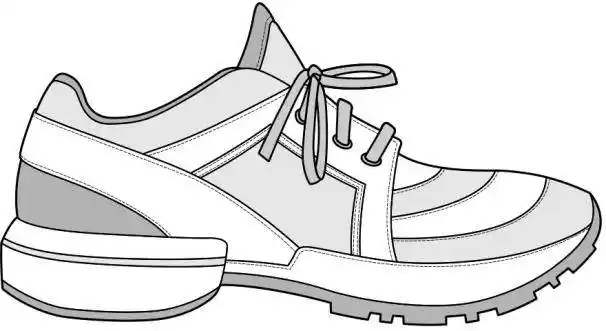 鞋子设计线稿 鞋子设计手绘图 鞋子设计效果图 黑白线稿