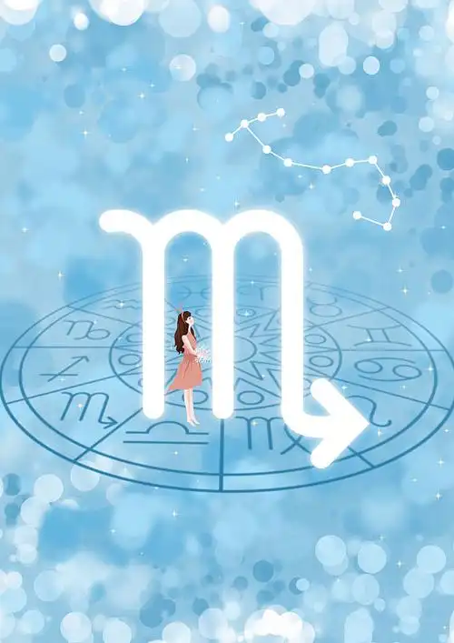 蓝色天蝎座星座梦幻唯美星空壁纸插画下载