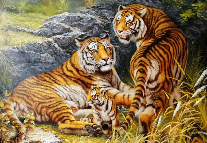 朝鲜精品动物油画 保证纯手绘