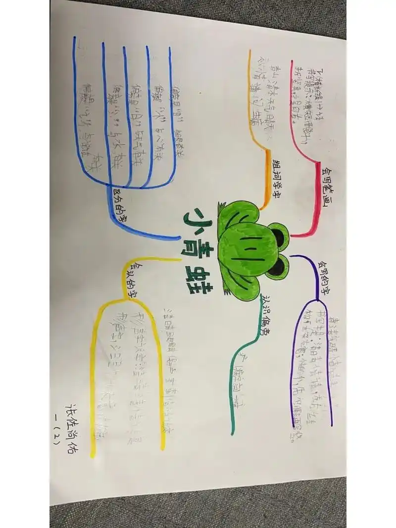 一年级语文"小青蛙"思维导图