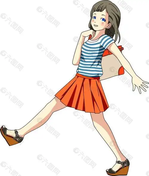 大步向左走女孩图片