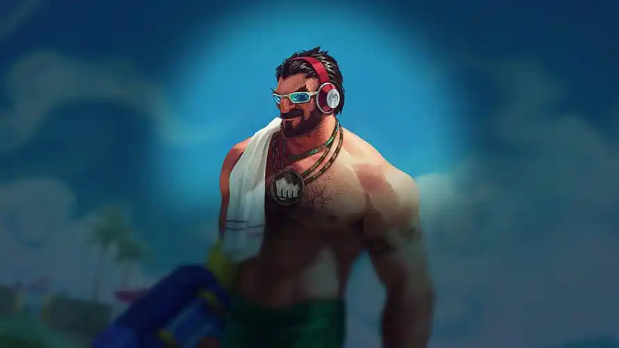 lol英雄联盟男枪泳池派对系列限定皮肤"泳池派对 格雷福斯"特效视频